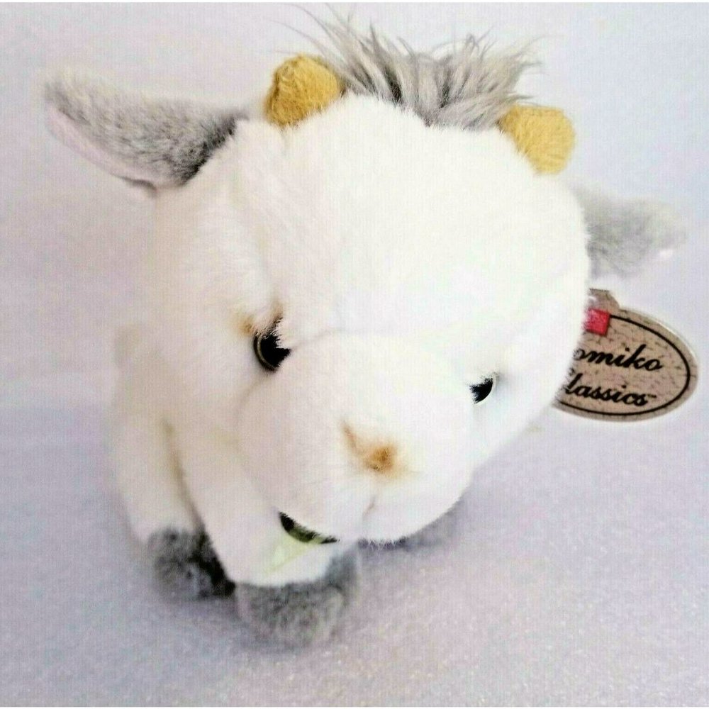 Russ Berrie Yomiko Classics Goat Plush 8" White/Gray Soft Stuffed Animal Toy